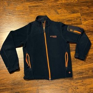Columbia Titanium Full Zip Navy Blue & Orange Fleece